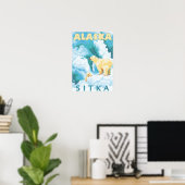 Polar Bears & Cub - Sitka, Alaska Poster (Heimbüro)