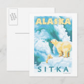 Polar Bears & Cub - Sitka, Alaska Postkarte (Vorne/Hinten)