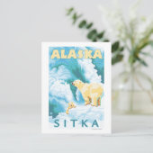 Polar Bears & Cub - Sitka, Alaska Postkarte (Stehend Vorderseite)