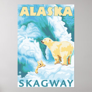 Polar Bears & Cub - Skagway, Alaska Poster