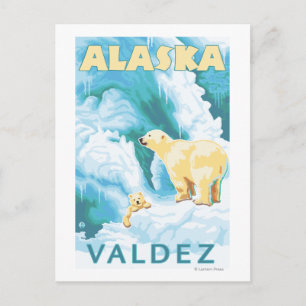 Polar Bears & Cub - Valdez, Alaska Postkarte