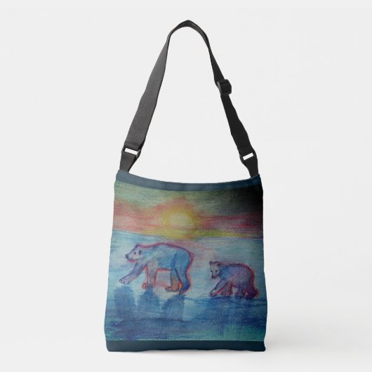 Polar Bears Custom All-Over-Print Cross Body Bag Tragetaschen Mit Langen Trägern (Vorderseite)