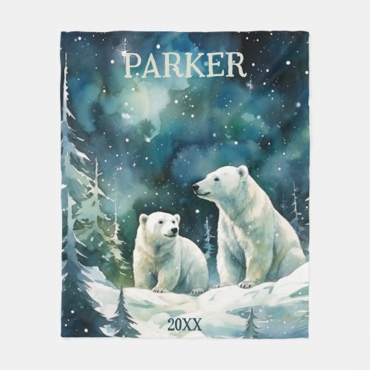 Polar Bears Custom Fleece Blankon (Vorderseite)