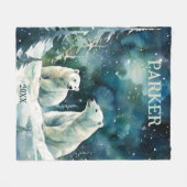 Polar Bears Custom Fleece Blankon (Vorderseite (Horizontal))