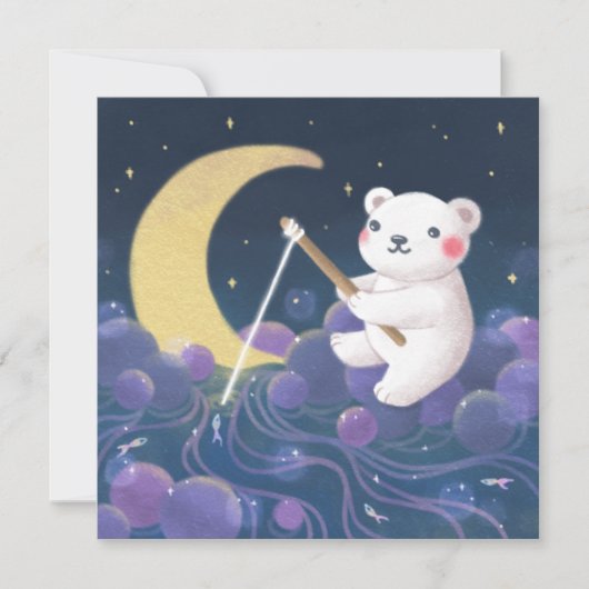 Polar Bear's Dream Fantasy Illustration Dankeskarte (Vorderseite)