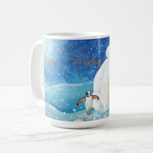 Polar Bears, Fox, Pinguin & Snowman Happy Kaffeetasse (Vorderseite Links)