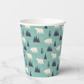 Polar Bears Gemustertes Weihnachtsfest Party Pappbecher (Rückseite)