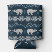 Polar Bears Gezwirntes Wintermuster Dosenkühler (Rückseite)