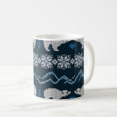 Polar Bears Gezwirntes Wintermuster Kaffeetasse (VorderseiteRechts)