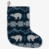Polar Bears Gezwirntes Wintermuster Kleiner Weihnachtsstrumpf (Vorderseite)