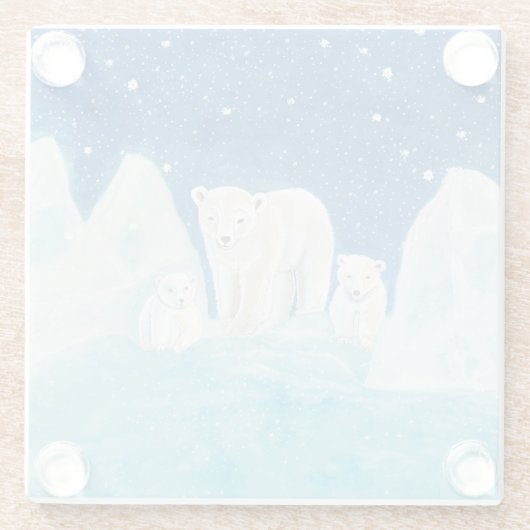 Polar Bears Glasuntersetzer (Rückseite)