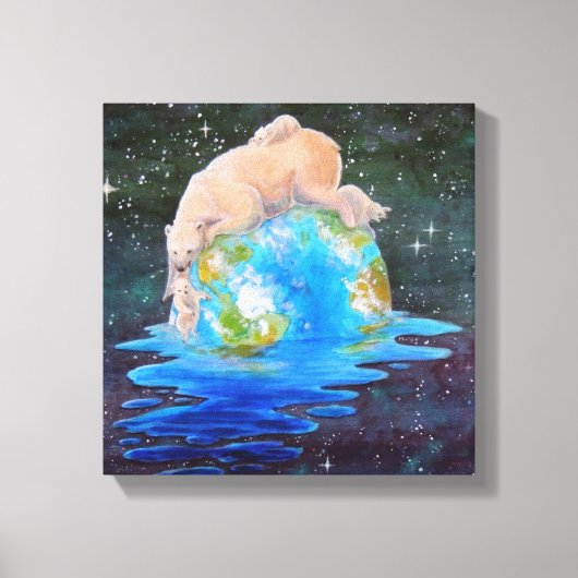 Polar Bears Global Warming Leinwand (Vorderseite)