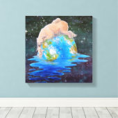 Polar Bears Global Warming Leinwand (Insitu (Holzboden))