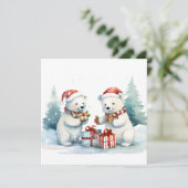 Polar Bears Grußkarte Feiertagskarte (Stehend Vorderseite)