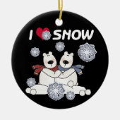Polar Bears I Liebe Snow Keepake Ornament (Vorne)