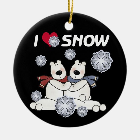 Polar Bears I Liebe Snow Keepake Ornament (Vorne)