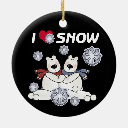 Polar Bears I Liebe Snow Keepake Ornament (Hinten)