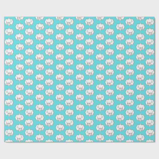 Polar Bears in Pom Pom Ski Hats Wrapping Paper Geschenkpapier (Flach)