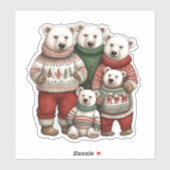 Polar Bears in Sweatern Aufkleber (Blatt)