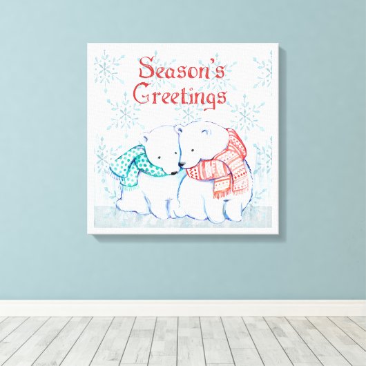 Polar Bears Leinwanddruck (Insitu (Holzboden))