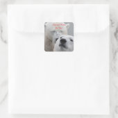 Polar Bears Liebe Quadratischer Aufkleber (Tasche)