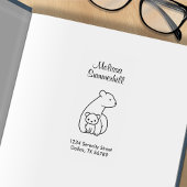 Polar Bears: Mutter und Anschrift des Cub Gummistempel