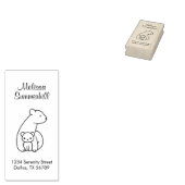 Polar Bears: Mutter und Anschrift des Cub Gummistempel (Stempel)