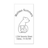 Polar Bears: Mutter und Anschrift des Cub Gummistempel (Prägung)