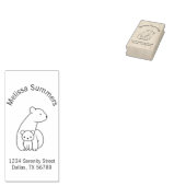 Polar Bears: Mutter und Anschrift des Cub Gummistempel (Stempel)