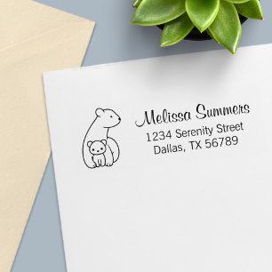 Polar Bears: Mutter und Anschrift des Cub Permastempel