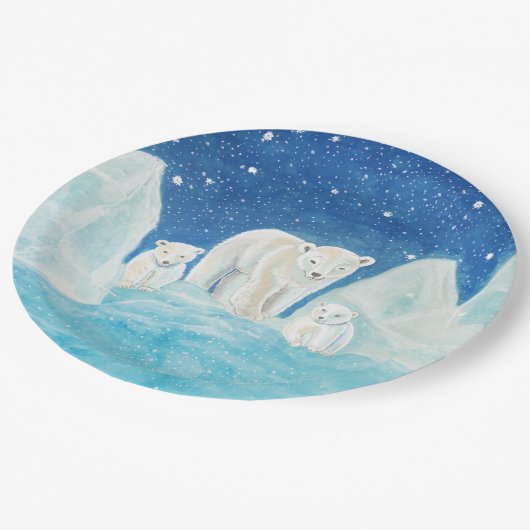 Polar Bears Pappteller (Schrägansicht)