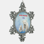 POLAR BEAR'S PEWTER SNOWFLAKE ORNAMENT (Links)
