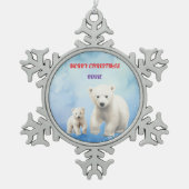 POLAR BEAR'S PEWTER SNOWFLAKE ORNAMENT (Vorderseite)