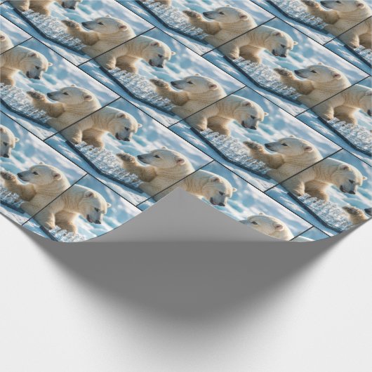 Polar Bears Playing Chess Geschenkpapier (Ecke)