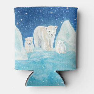Polar Bears & Snowy Landscape Illustration Dosenkühler