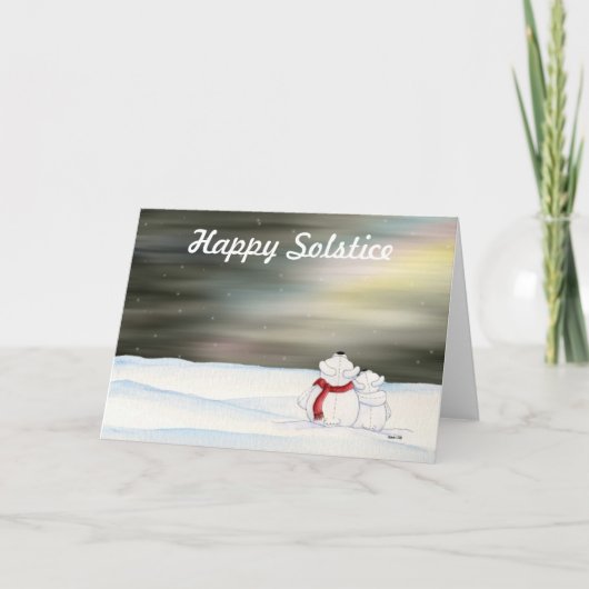 Polar Bears Solstice Card Feiertagskarte (Vorderseite)