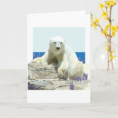 Polar Bear's Spring Grußkarte Karte (Gelbe Blume)