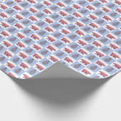 Polar-Bears und Block Print Topiary Wrapping Paper Geschenkpapier (Ecke)