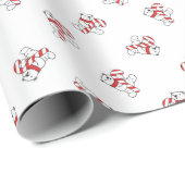 Polar Bears und Candy Canes Geschenkpapier (Rolleneckpunkt)