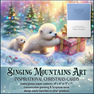 Polar Bears und Weihnachtsgeschenk Christliche Sch Feiertagskarte
