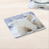 Polar Bears und zwei Naben Rechteckiger Pappuntersetzer (angewinkelt)