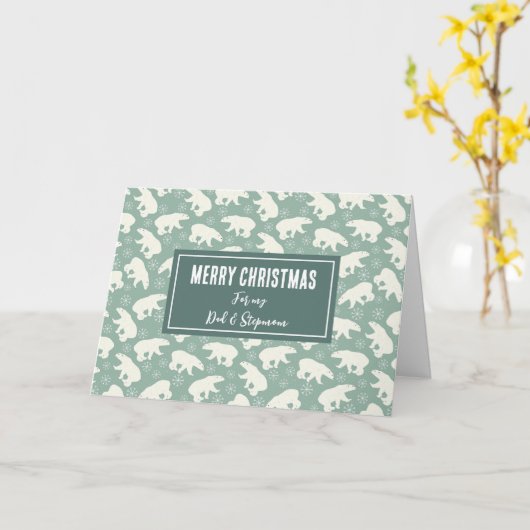 Polar Bears Vater und Stepama Frohe Weihnachten Karte (Gelbe Blume)