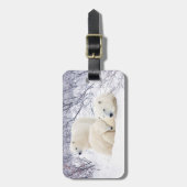 Polar Bears weiblich und zwei Jungen Gepäckanhänger (Vorderseite vertikal)