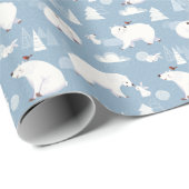 Polar Bears Winter Vintag Geschenkpapier (Rolleneckpunkt)