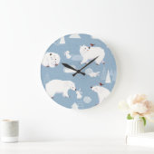 Polar Bears Winter Vintag Große Wanduhr (Zuhause)