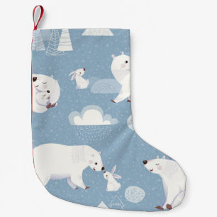 Polar Bears Winter Vintag Kleiner Weihnachtsstrumpf