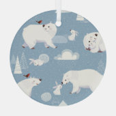 Polar Bears Winter Vintag Ornament Aus Glas (Rückseite)