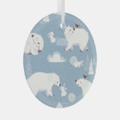 Polar Bears Winter Vintag Ornament Aus Glas (Vorderseite Rechts)