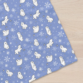 Polar Bears Winter Wonderland Snowflakes Baby Kind Fleecedecke