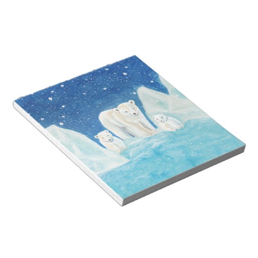 Polar Bears & Winterlandschaft Notizblock (angewinkelt)